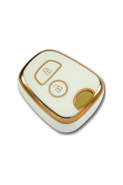 AutoHan Keys غطاء مفتاح بيجو سيتروين ذهبي أبيض بزرين