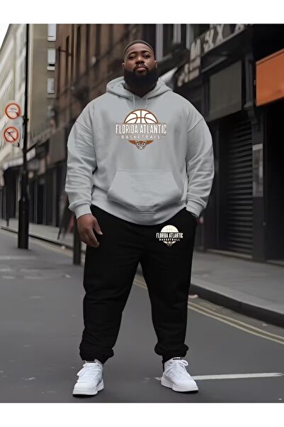 Flaubert Falubert-Men's Printed Jjh Large Size Sweatahirt - Sweatpants 2-Piec...