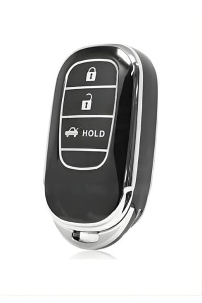AutoHan Keys غطاء مفتاح هوندا FE1 سيفيك CRV HRV باللون الأسود والفضي نانو