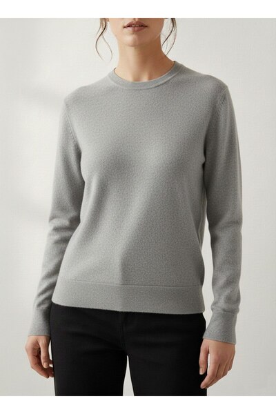 Wkm Denim Women's Crew Neck Soft Knit Sweater