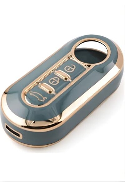 AutoHan Keys غطاء مفتاح دوبلو دوكاتو رمادي ذهبي بثلاثة أزرار