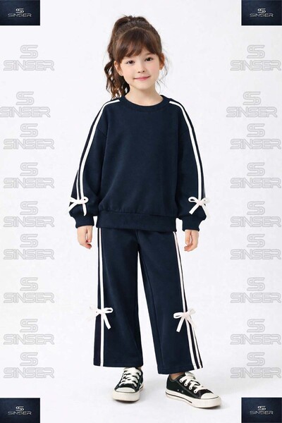 SS SİNSER Set de trening cu panglică și decolteu în formă de fundă pentru fet...