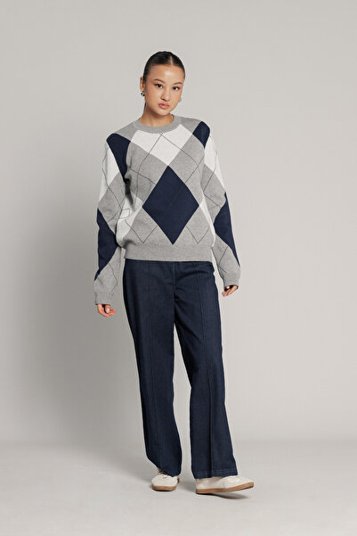 Nisan سترة تريكو منقوشة باللون البقلاوي