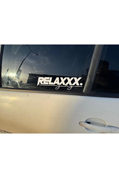 Mavera Stickers Relaxxx Gang Beyaz Sticker Etiket 28x27 Araba-Kask-Motor İçin