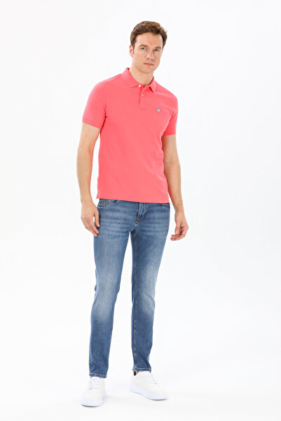 Lufian Tricou pentru bărbați cu gât polo sport Laon Pink Candy