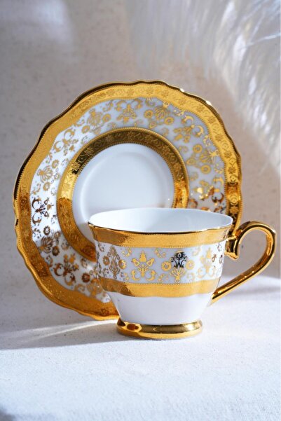 ACAR Hadley 12 Parça 6 Kişilik Kahve Fincan Takımı Beyaz 06928