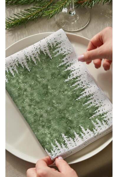 Markaev Σετ χαρτοπετσέτες 4 τεμαχίων Winter Forest Cotton