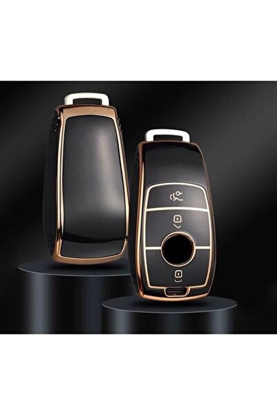 AutoHan Keys غطاء مفتاح مرسيدس FBS4 باللون الأسود والذهبي نانو بريميوم