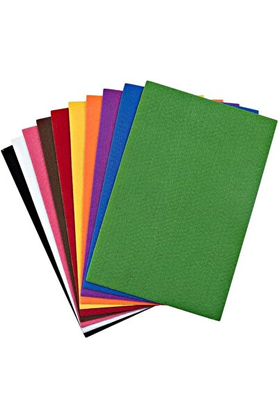 Salteks Renkli Yapışkanlı Keçe A4 20x30 Cm 10 Renk 180 Gr İnce Etkinlik Hobi ...