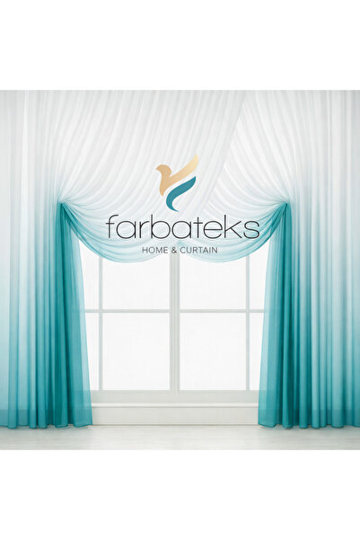 farbateks ستارة من التول الأخضر الزيتي مع تدرج اللون من الأسفل، موديل بأزرار ...