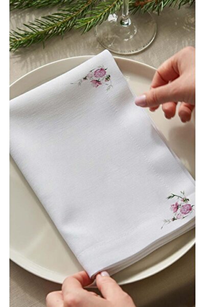 Markaev Мек памучен комплект от 4 салфетки с флорален мотив