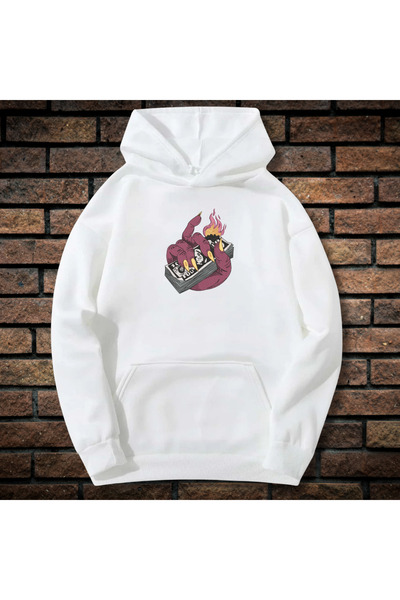 CXO Craft Men's Hoodie with Embroidery, Burning Money, Cotton