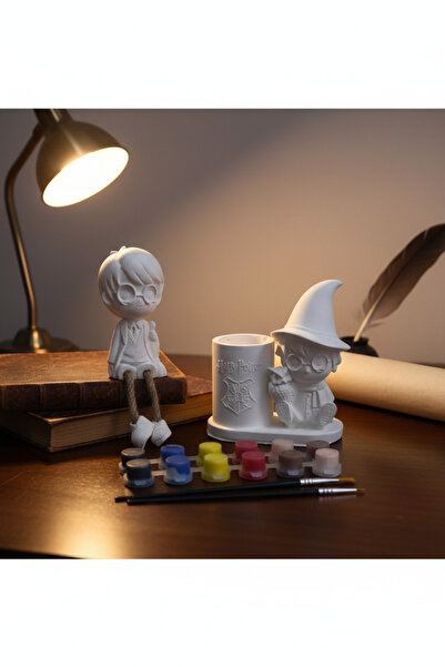 adanaçiçekliatölye HARRY POTTER SETİ KALEMLİK VE AYAKLARI SALLANAN HEYKEL BOY...