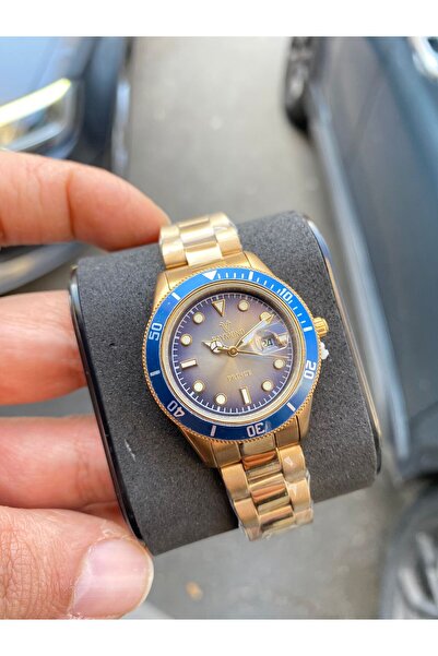 Raymond TAKVİMLİ SARI LACİVERT KOL SAATİ