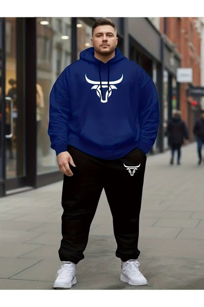 Flaubert Falubert-Men's Printed Jhu Large Size Sweatahirt -Sweatpants 2-Piece...