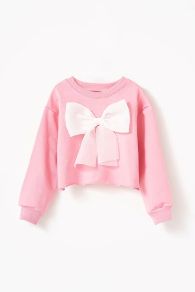 Banamio Anastasia Organza Crop Swea cu fundă tricou