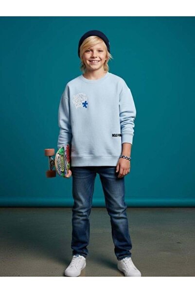 Zekids Boy's Back Printed Design Sweatshirt