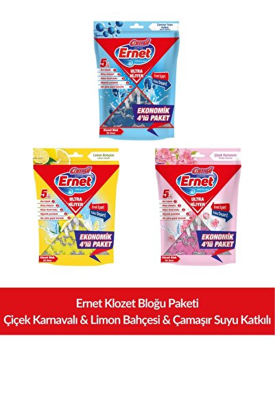 Ernet Klozet Bloğu Paketi Çiçek Karnavalı - Limon Bahçesi - Çamaşır Suyu Katkılı