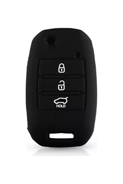 AutoHan Keys غطاء مفتاح سيليكون لسيارات كيا ريو وسييد وسبورتاج باللون الأسود