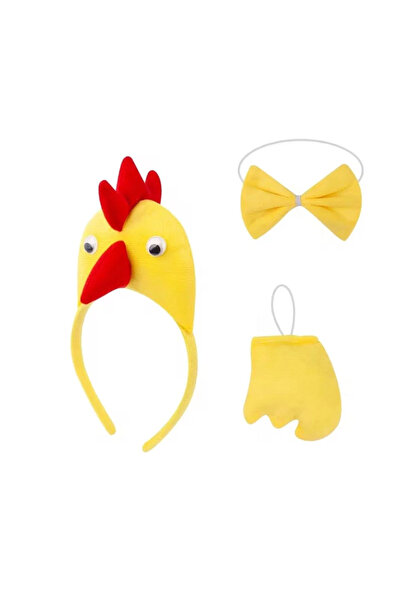 magicool Children's Rooster Chicken Costume Set 3 Pieces (Crown + Bow Tie + T...