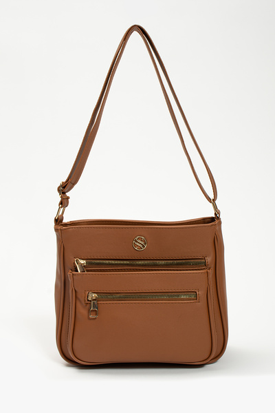 Sanmorris Women's Adjustable Crossbody Strap Four-Pocket Black Matte Shoulder...