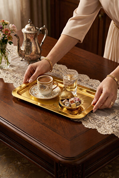 Fabrication Shiny Silver/Gold Color 6-Piece Luxury Short Baton Tray 13X23 cm ...