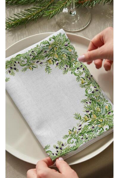 Markaev Set de 4 șervețele din bumbac Olive Garden