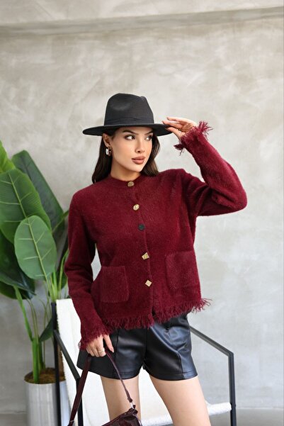 CANMODA Gold Düğmeli Püskül Detaylı Triko Ceket