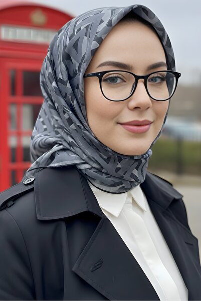 İmajButik Gray Soft Digital Cotton Scarf