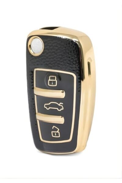 AutoHan Keys Audi A3 A4 Q5 Key Case Black Gold Premium