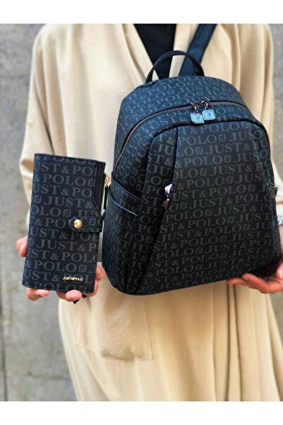 Just Polo JP Women's 9 Compartment Backpack Combination with Adjustable Strap