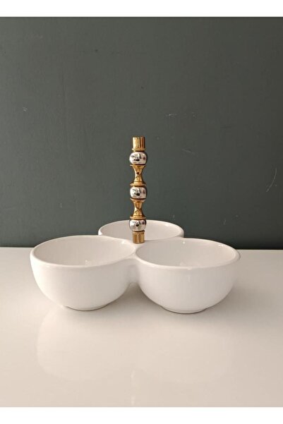 LAMEDORE SILVER BALLS BEYAZ 3 LÜ ÇEREZLİK 24X24X20 CM