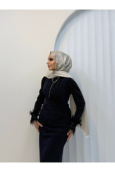 ZÜBİŞ BUTİK Tulem Benekli Parıltılı Tesettür Abiye