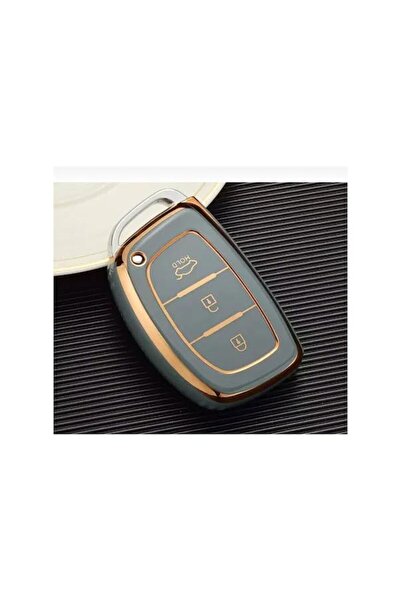 AutoHan Keys Tucson Elantra Bayon Key Case Cover Gray Gold Nano