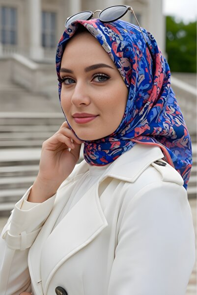 İmajButik Синьо-фуксія м'який цифровий бавовняний шарф