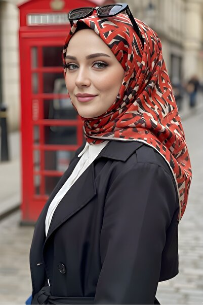 İmajButik Black/Red Soft Digital Cotton Scarf