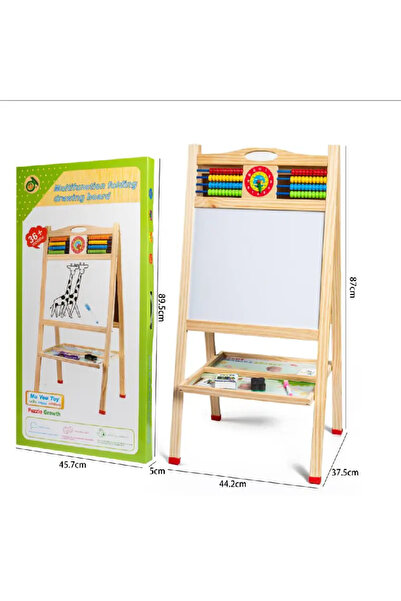 OEM Tabla Educationala Dubla din Lemn cu Abac Ceas si Accesorii