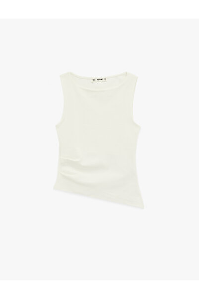 Koton slim fit Bluză asimetrică croială fără mâneci cu decolteu barcă