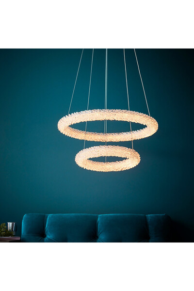 OEM Candelabru Modern cu Cristale LED Design Elegant cu 2 Cercuri