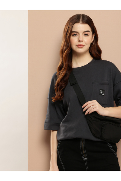 Difference of Opinion By Styli Women Oversized Dropped Sleeve T-Shirt