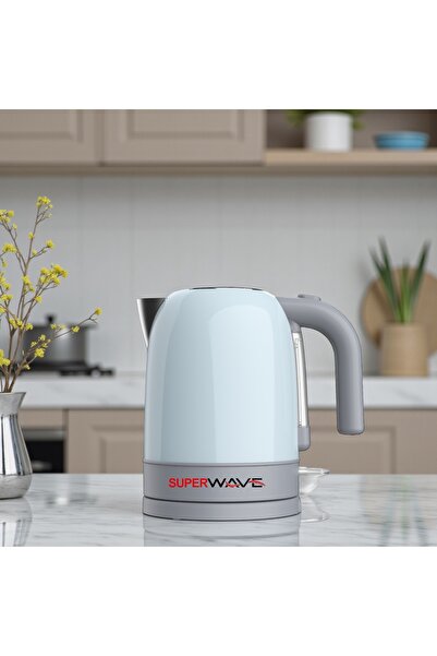 Super Wave Electric kettle, stainless steel, colored, 220W, 1.7L capacity