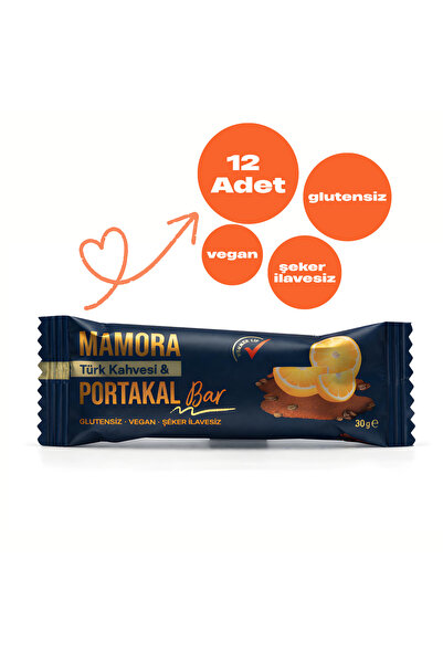 Mamora Bar Türk Kahvesi & Portakal – 12’li Paket - Vegan, Glutensiz, Şeker İl...