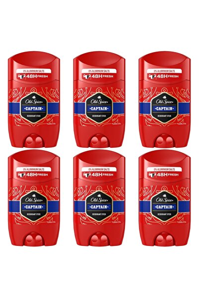 Old Spice Captain 50ml Deodorant Stick - 6 Pack Bundle