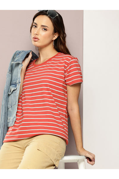 Dillinger By Styli Women Boxy Fit Striped T-Shirt