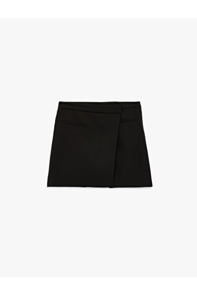 Koton Regular Fit Double Breasted Mini Shorts Skirt