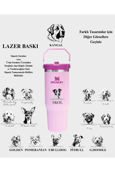 Stanley Kişisel The Iceflow Flip Straw Pipetli Termos Bardak 0,89 Lt Özel İsi...