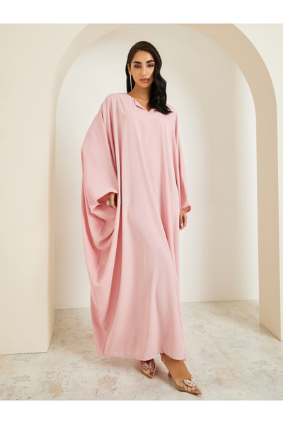 Styli Women Pink Embellished Maxi Kaftan