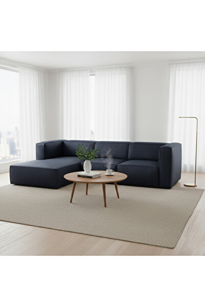 homejoyz | Luxe Fusion L-Shape Sofa – Dark Blue Velvet – 280×166×85 cm