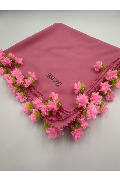 Şatilli Handmade İğne oyalı ve kurdele oyalı el emeği yazma 100x100 dört kena...