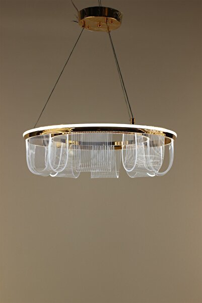 GN GEN AYDINLATMA Modern Gold Çizgili Şerit Modeli Silikonlu Kıvrımlı Akrilik...